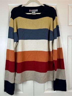 Vintage Ambiguous Striped Crew Neck Sweater